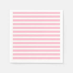 Serviette En Papier Bandes roses et blanches douces