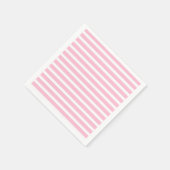 Serviette En Papier Bandes roses et blanches douces (Coin)