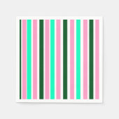 Serviette En Papier Bandes roses et vertes (Devant)