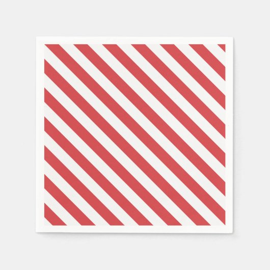 Serviette En Papier Bandes rouges et blanches (Devant)
