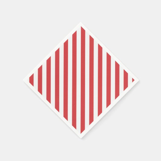 Serviette En Papier Bandes rouges et blanches (Coin)