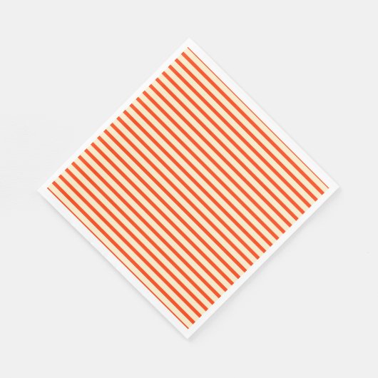 Serviette En Papier Bandes rouges et crème (Coin)