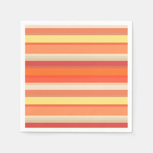 Serviette En Papier Bandes rouges mignonnes orange (Devant)