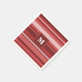 Serviette En Papier Bandes rouges monogrammes (Coin)