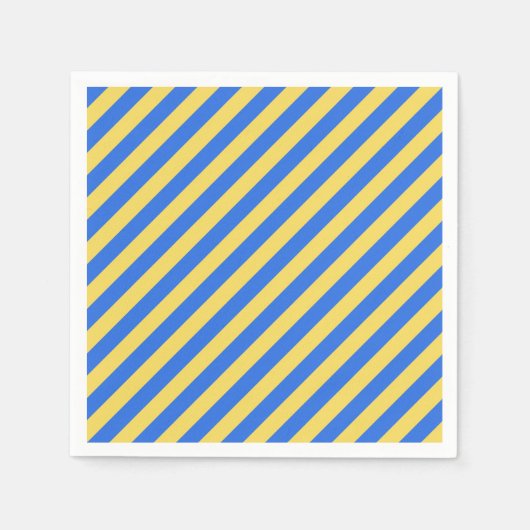 Serviette En Papier Bandes suédoises en bleu et jaune (Devant)