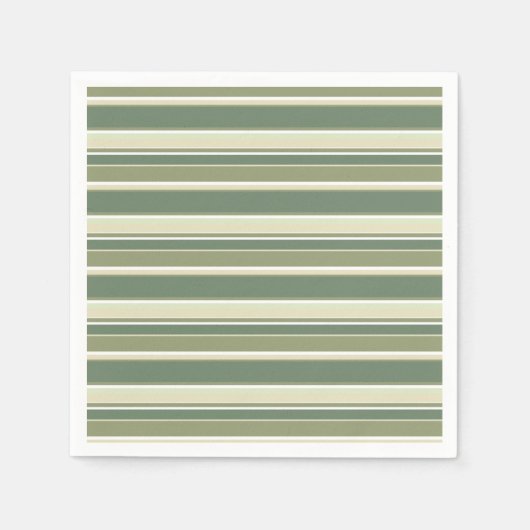 Serviette En Papier Bandes vert olive (Devant)