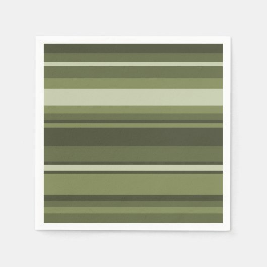 Serviette En Papier Bandes vert olive (Devant)
