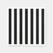 Serviette En Papier Bandes Verticales Noires Et Blanches (Devant)