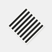 Serviette En Papier Bandes Verticales Noires Et Blanches (Coin)