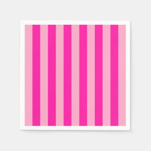Serviette En Papier Bandes verticales rose chaud