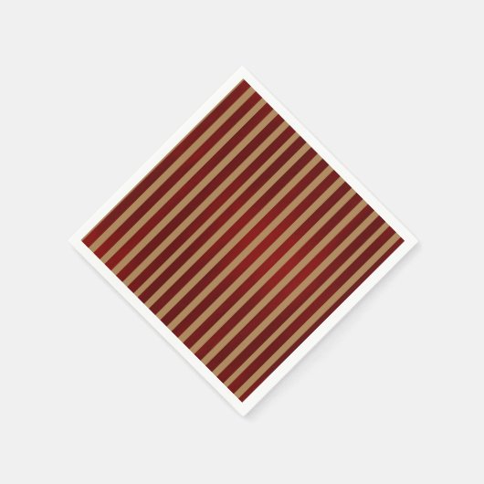 Serviette En Papier Bandes Verticales Rouge & Or Motif trié (Coin)