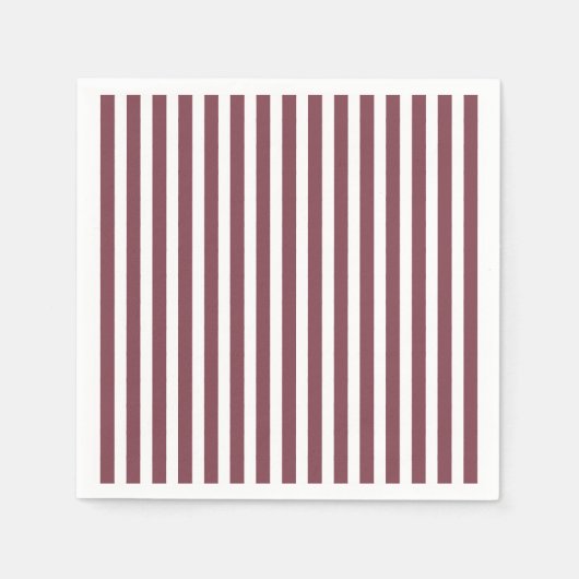 Serviette En Papier bandes verticales rouges simples (Devant)