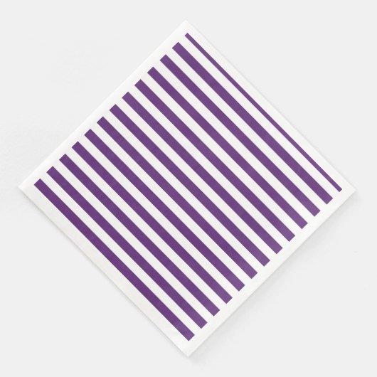 Serviette En Papier Bandes violettes et blanches (Coin)
