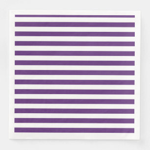 Serviette En Papier Bandes violettes et blanches