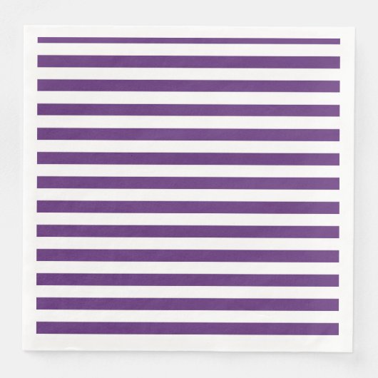 Serviette En Papier Bandes violettes et blanches (Devant)