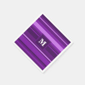 Serviette En Papier Bandes violettes monogrammes (Coin)