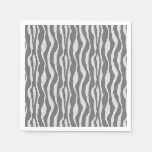 Serviette En Papier Bandes zébrées - Tons gris
