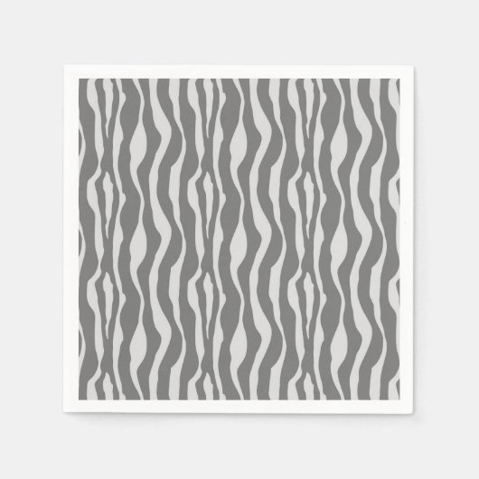 Serviette En Papier Bandes zébrées - Tons gris (Devant)