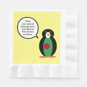 Serviette En Papier Bangladesh Parlant Mme Pingouin Personnalisé