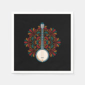 Serviette En Papier Banjo Instrument acoustique Pays Musique Bleu Cade (Devant)