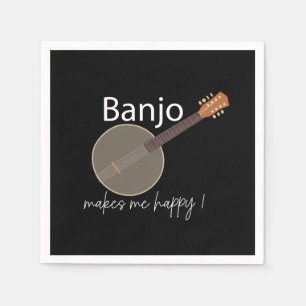 Serviette En Papier Banjo Me Rend Heureux Fête Musicale