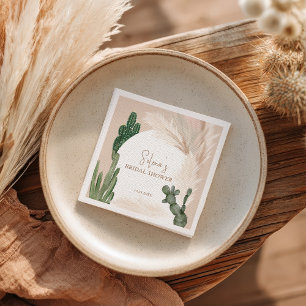 Serviette En Papier Baño de bebé boho cactus pampas arco desierto