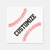 Serviette En Papier Banquet de baseball ou d'équipe Texte personnalisé (Devant)