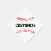 Serviette En Papier Banquet de baseball ou d'équipe Texte personnalisé (Coin)