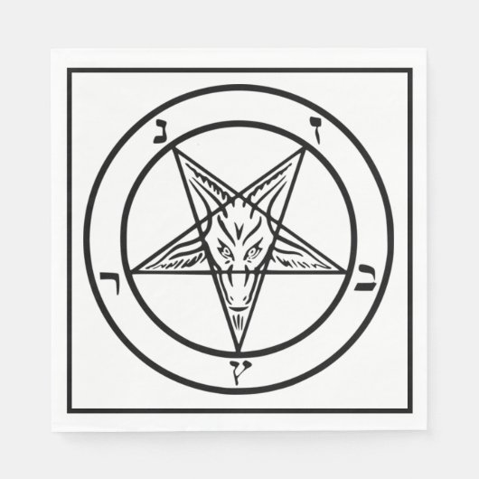 Serviette En Papier Baphomet Pentagram Satanique Déjeuner Napkin (Devant)