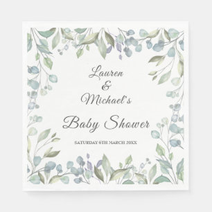 Serviette En Papier Baptême/Arrosage de bébé ou de couple Country Gree