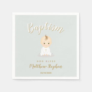 Serviette En Papier Baptême Baby Boy