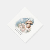 Serviette En Papier Baptême bébé Christening Marie et Jésus (Coin)
