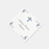 Serviette En Papier Baptême bleu personnalisé/serviettes de Baby showe (Coin)