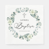 Serviette En Papier Baptême botanique Feuille d'Eucalyptus vert (Devant)