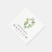 Serviette En Papier Baptême botanique religieux croisé vert (Coin)