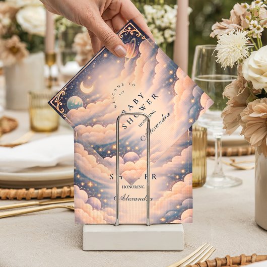 Serviette En Papier Baptême Céleste Nuages Étoiles Bébé