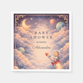 Serviette En Papier Baptême Céleste pour Bébé Astronaute (Devant)