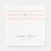 Serviette En Papier Baptême classique à bande fausse feuille (Devant)