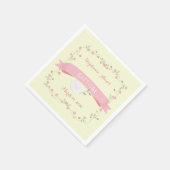 Serviette En Papier Baptême couronne rose florale (Coin)