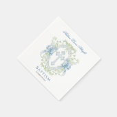 Serviette En Papier Baptême Croix Crest Verdure Baby Boy (Coin)