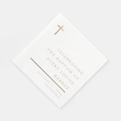 Serviette En Papier Baptême Croix Or Minimal Moderne (Coin)