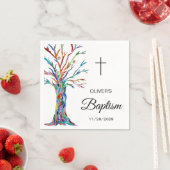 Serviette En Papier Baptême d'arbre familial personnalisé (En situation)