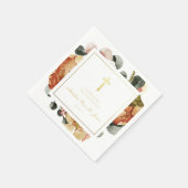Serviette En Papier Baptême d'automne moderne doré (Coin)