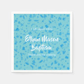 Serviette En Papier Baptême de baptême de confettis de bleus layette (Devant)