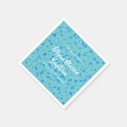 Serviette En Papier Baptême de baptême de confettis de bleus layette (Coin)