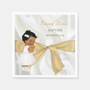Serviette En Papier Baptême de bébé afro-américaine