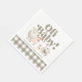 Serviette En Papier Baptême de Bébé Animaux de Ferme Mignons de Genre (Coin)