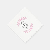 Serviette En Papier Baptême de Bébé Fille Rose (Coin)