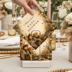 Serviette En Papier Baptême de bébé garçon occidental Boho