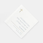 Serviette En Papier Baptême de Croix d'or minimal moderne (Coin)
